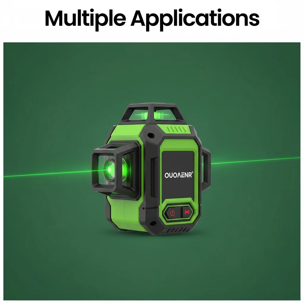 Rotary green laser level used for levelling a room in a UK renovation