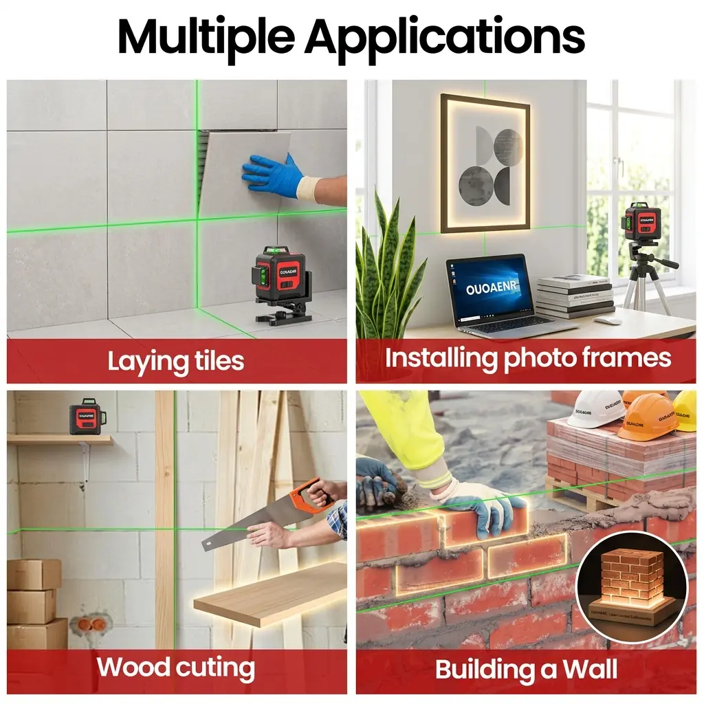 Setting up and using laser level on construction site